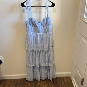 NWT!! Elegant Blue Tiered Women's Dress